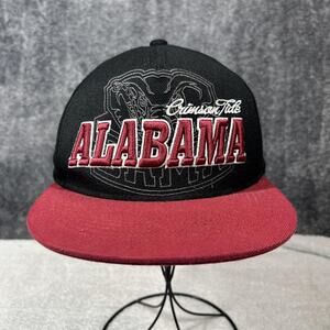 Alabama Crimson Tide Hat Cap Strap Back Black Red NCAA Football Mens College